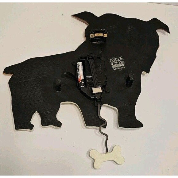 Allen Designs Studio Collection Clock Bulldog Dog with Bone Pendulum Works! - Picture 2 of 3